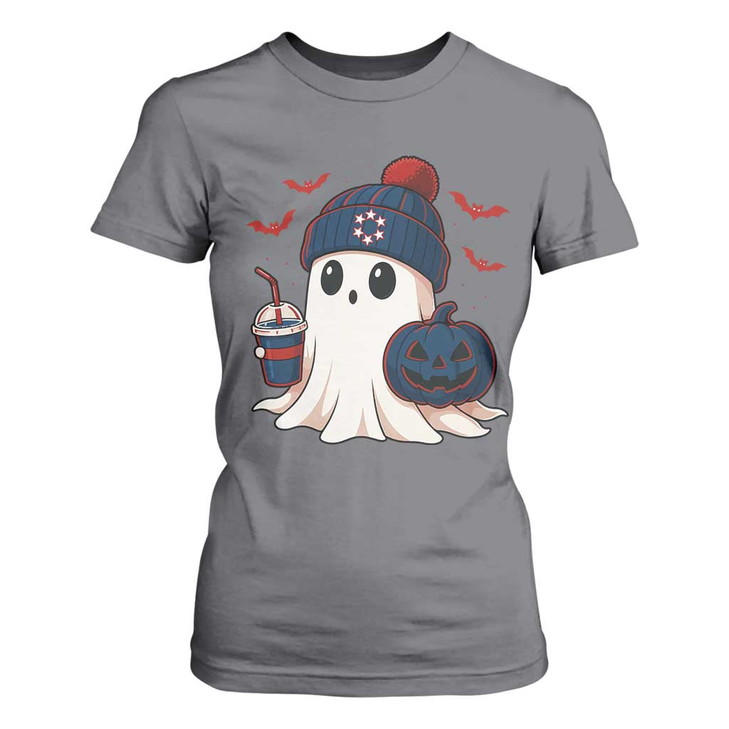 Ghost Halloween T Shirt For Women Retro Patriots Halloween Costume TS10 Charcoal Print Your Wear