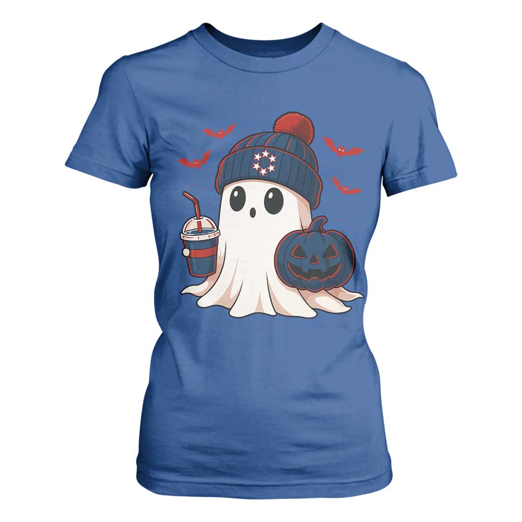 Ghost Halloween T Shirt For Women Retro Patriots Halloween Costume TS10 Royal Blue Print Your Wear