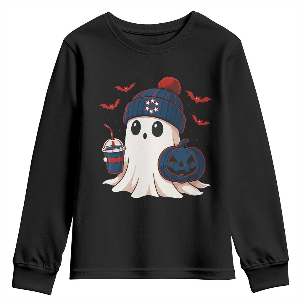 Ghost Halloween Youth Sweatshirt Retro Patriot Halloween Costume TS10 Black Print Your Wear