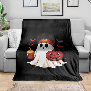 Halloween KC Ghost Throw Blanket Pumpkin Ghost Costume Football TS10 Print Your Wear