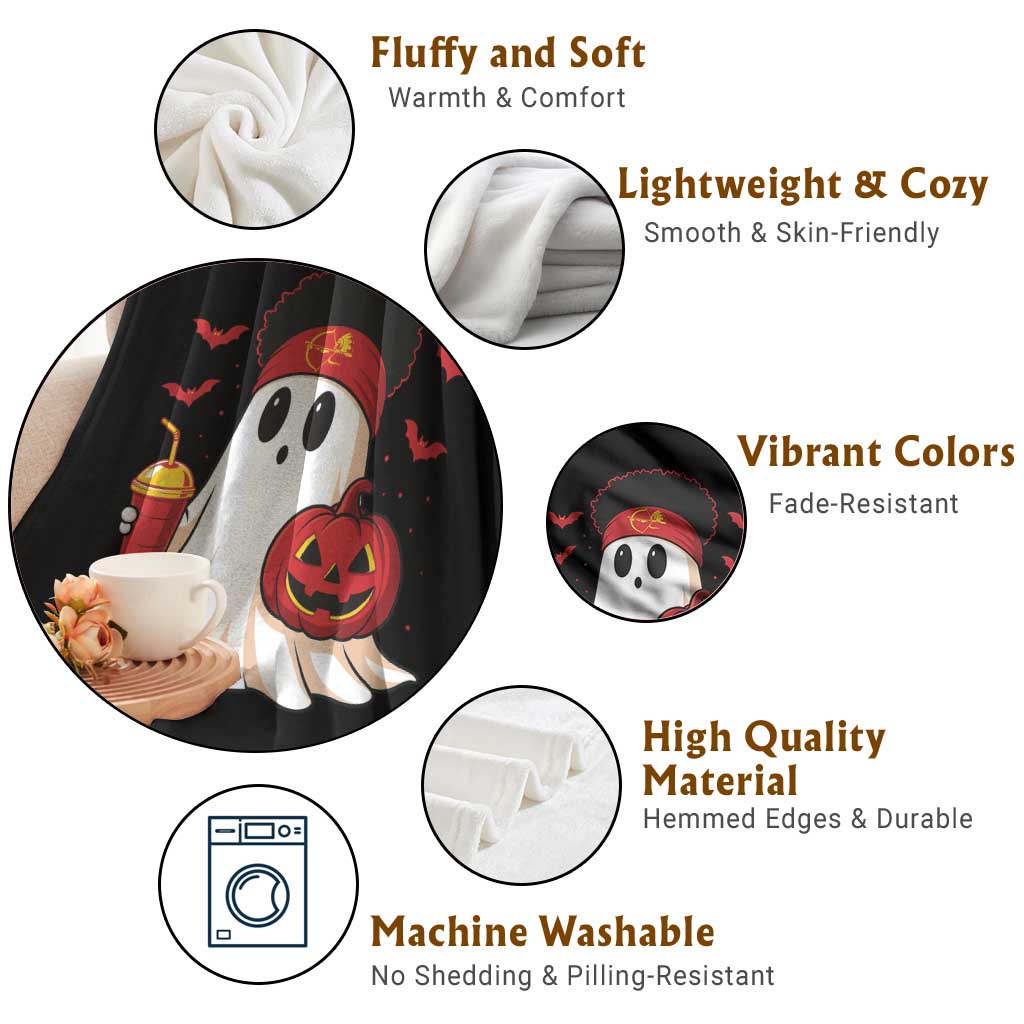 Halloween Chiefs Ghost Throw Blanket Pumpkin Ghost Costume TS10 Print Your Wear