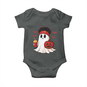 Halloween Chiefs Ghost Baby Onesie Pumpkin Ghost Costume TS10 Dark Heather Print Your Wear