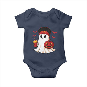 Halloween KC Ghost Baby Onesie Pumpkin Ghost Costume Football TS10 Navy Print Your Wear