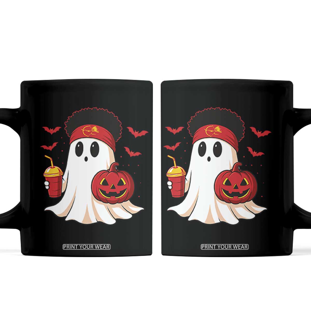 Halloween Chiefs Ghost Coffee Mug Pumpkin Ghost Costume TS10 Black Print Your Wear