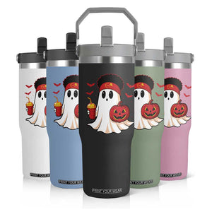 Halloween KC Ghost Flip Straw Tumbler Pumpkin Ghost Costume Football TS10 Print Your Wear