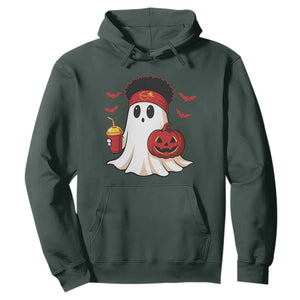 Halloween KC Ghost Hoodie Pumpkin Ghost Costume Football TS10 Dark Forest Green Print Your Wear