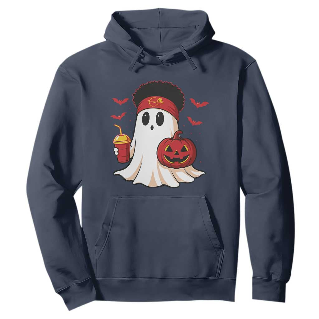 Halloween KC Ghost Hoodie Pumpkin Ghost Costume Football TS10 Navy Print Your Wear