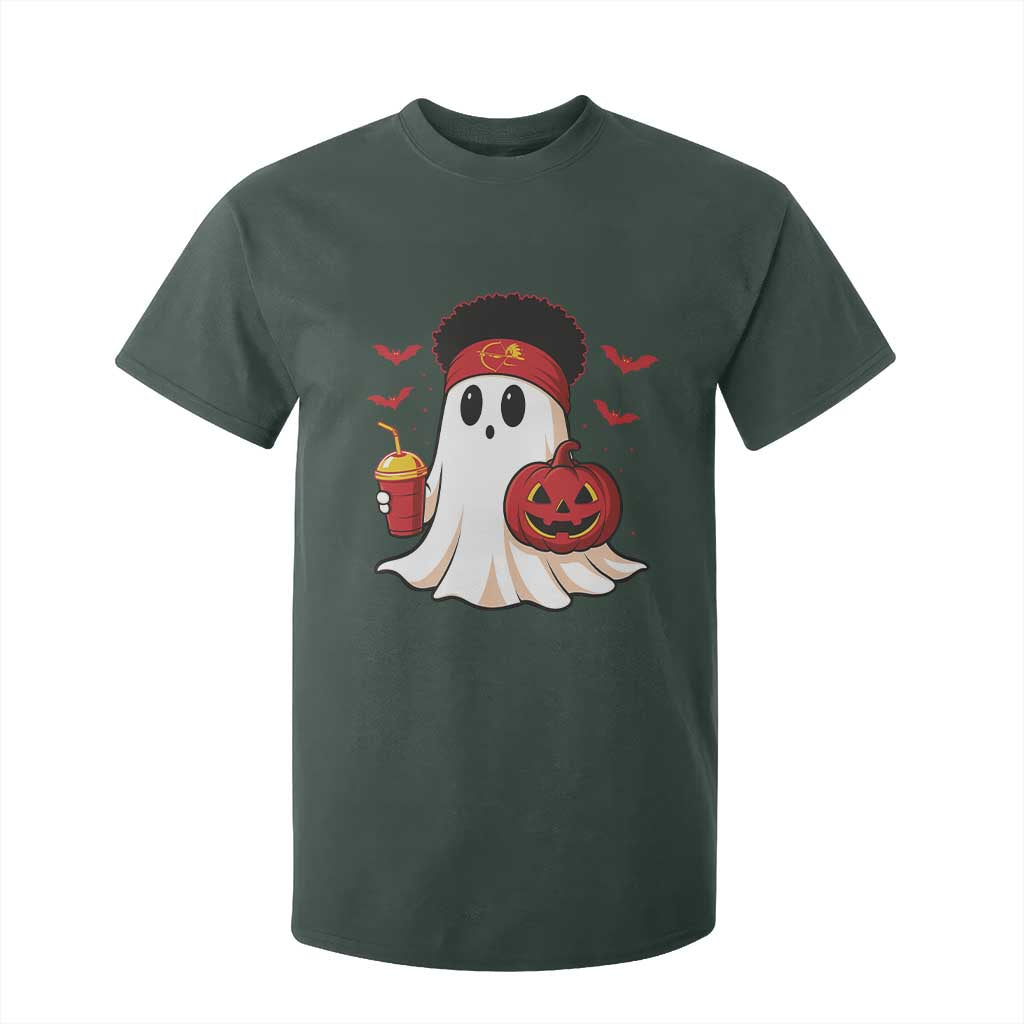 Halloween KC Ghost T Shirt For Kid Pumpkin Ghost Costume Football TS10 Dark Forest Green Print Your Wear