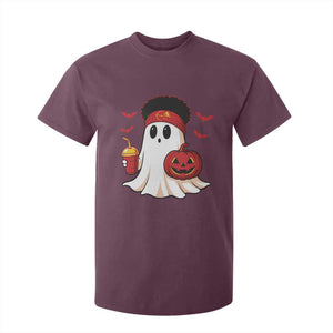Halloween KC Ghost T Shirt For Kid Pumpkin Ghost Costume Football TS10 Maroon Print Your Wear