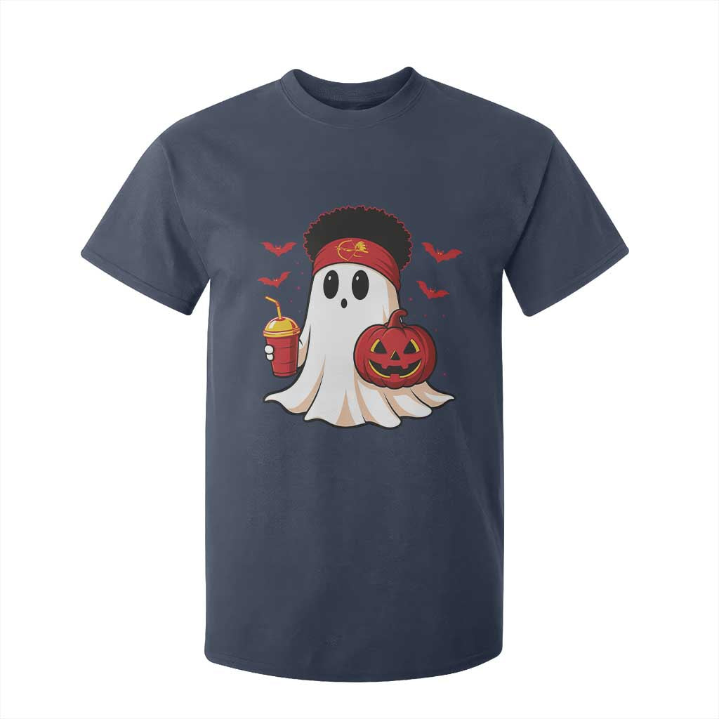 Halloween KC Ghost T Shirt For Kid Pumpkin Ghost Costume Football TS10 Navy Print Your Wear