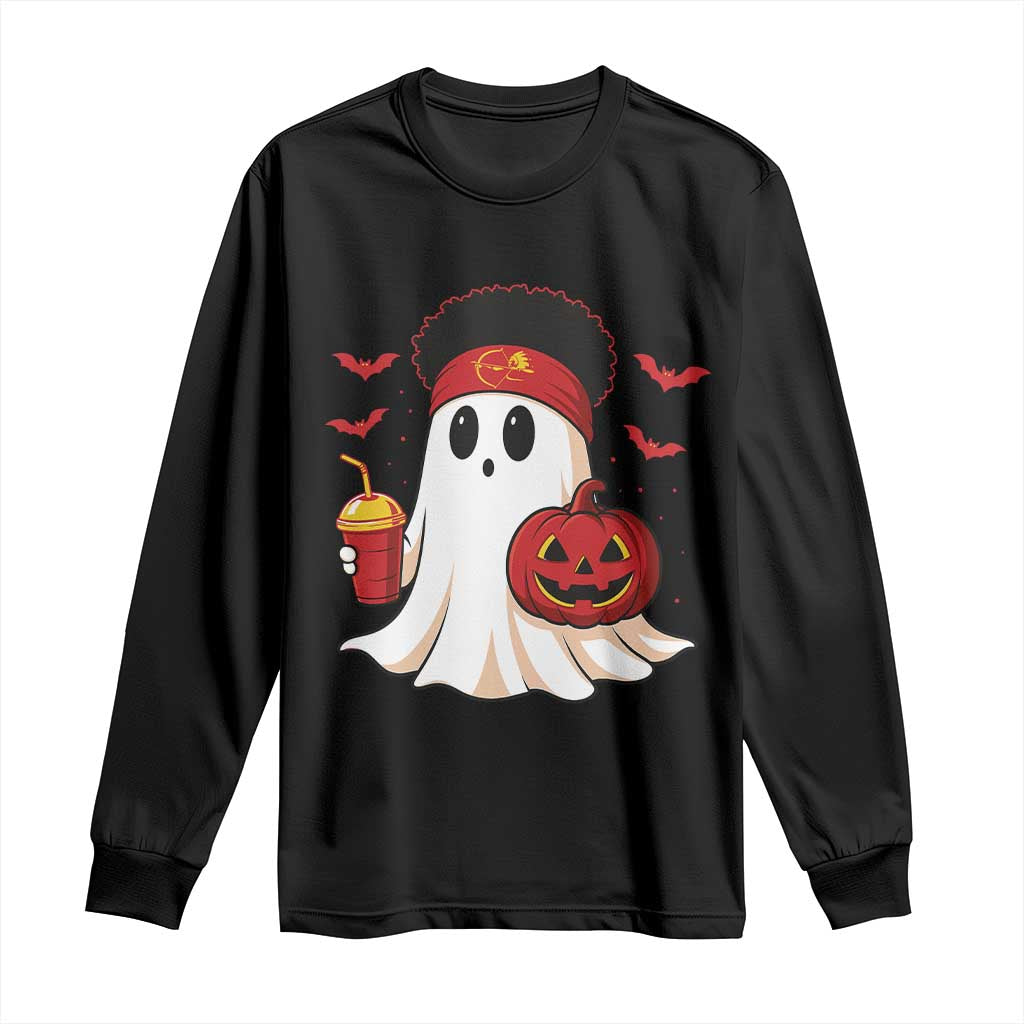 Halloween Chiefs Ghost Long Sleeve Shirt Pumpkin Ghost Costume TS10 Black Print Your Wear