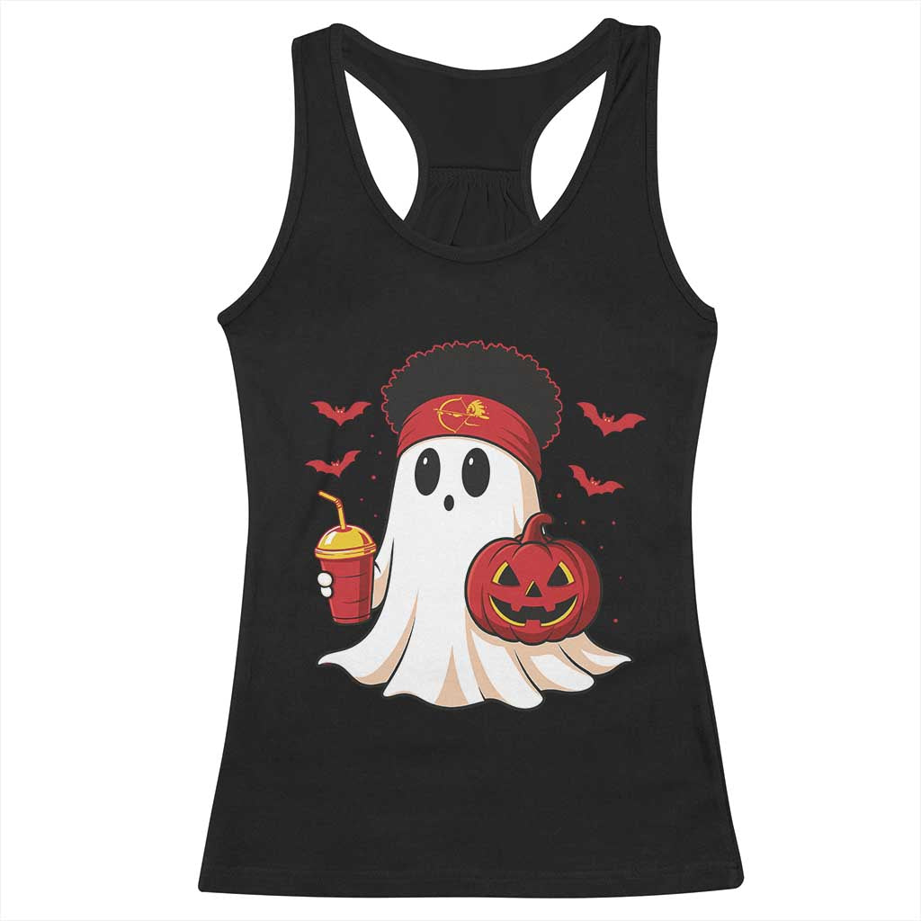 Halloween Chiefs Ghost Racerback Tank Top Pumpkin Ghost Costume TS10 Black Print Your Wear
