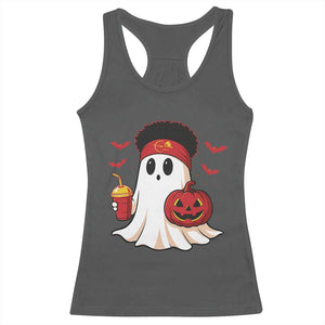 Halloween Chiefs Ghost Racerback Tank Top Pumpkin Ghost Costume TS10 Dark Heather Print Your Wear