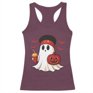 Halloween Chiefs Ghost Racerback Tank Top Pumpkin Ghost Costume TS10 Maroon Print Your Wear
