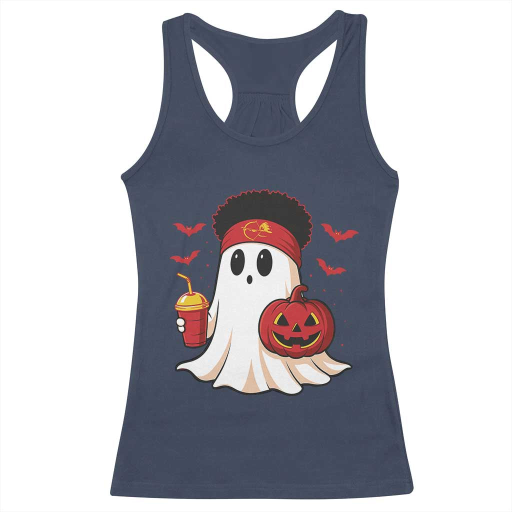Halloween KC Ghost Racerback Tank Top Pumpkin Ghost Costume Football TS10 Navy Print Your Wear