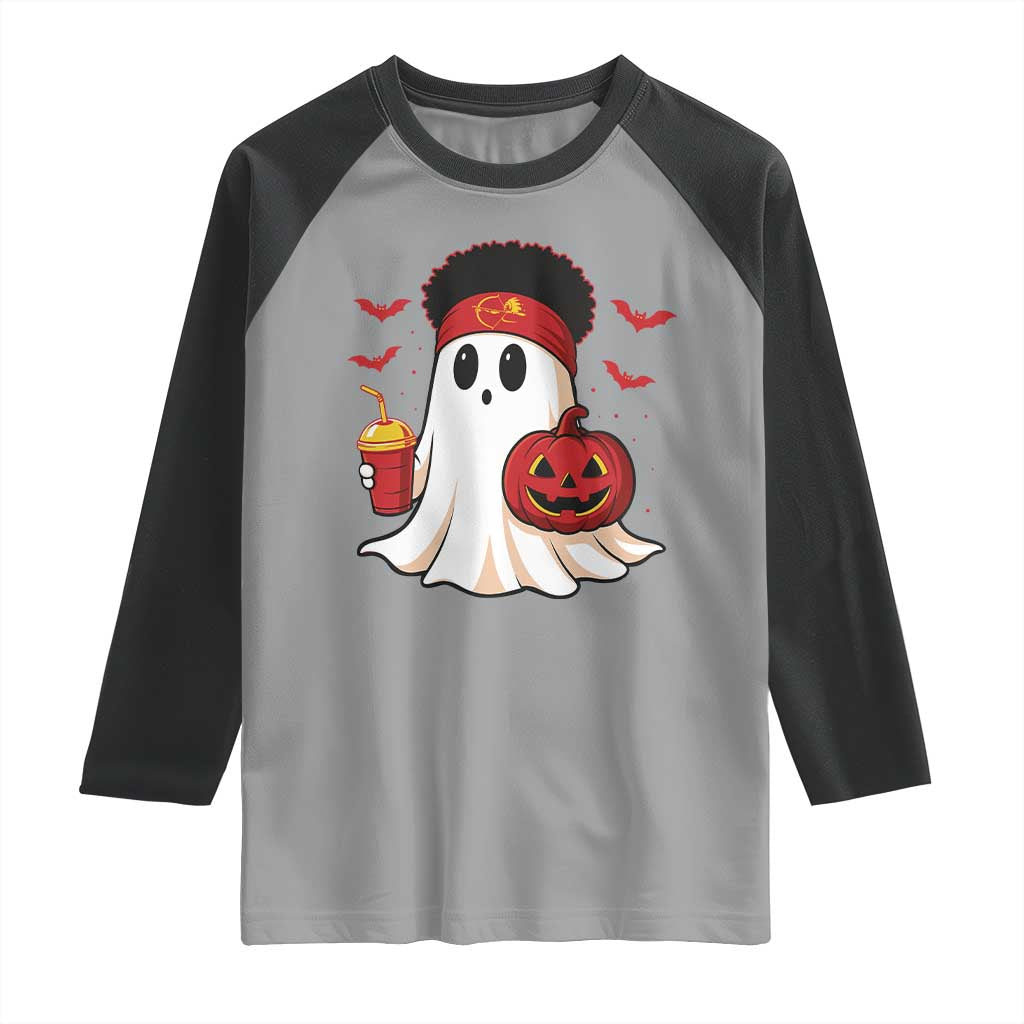 Halloween KC Ghost Raglan Shirt Pumpkin Ghost Costume Football TS10 Sport Gray Black Print Your Wear