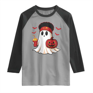 Halloween KC Ghost Raglan Shirt Pumpkin Ghost Costume Football TS10 Sport Gray Black Print Your Wear