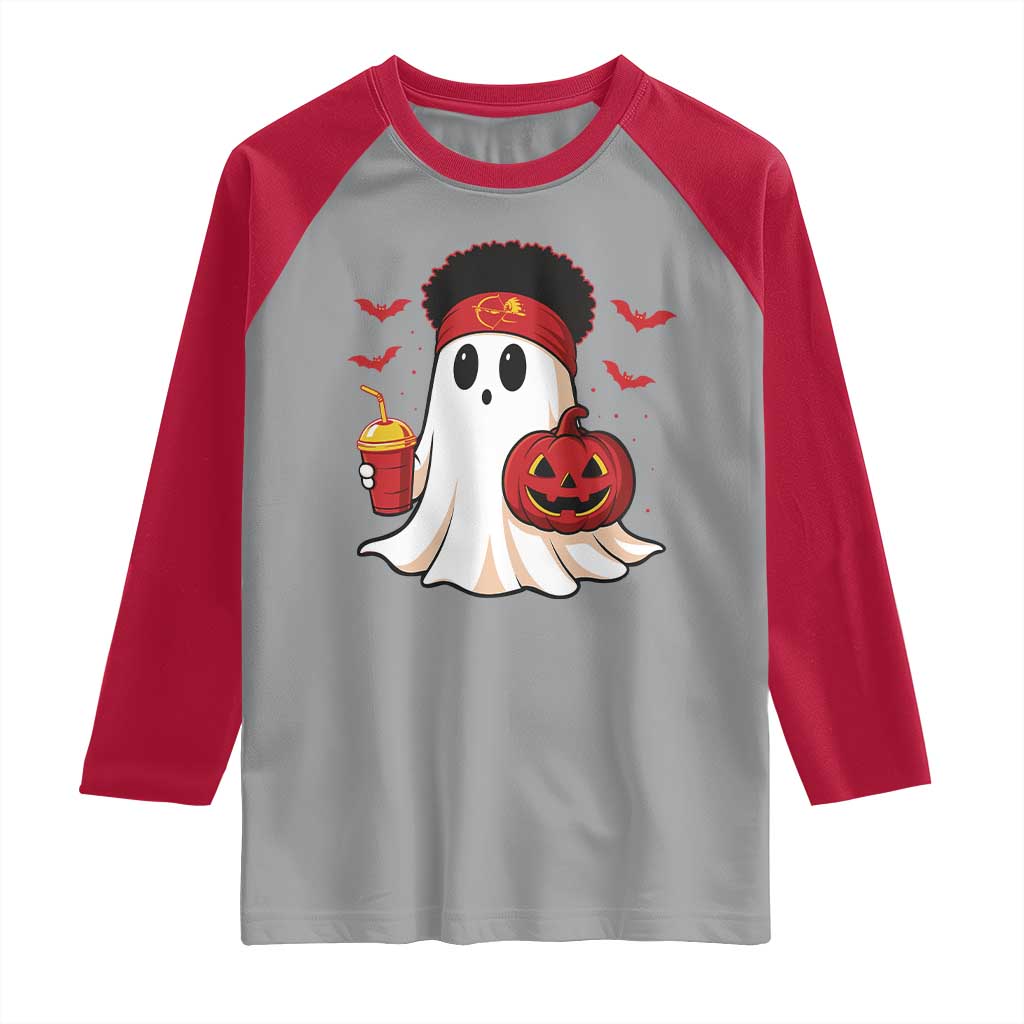 Halloween KC Ghost Raglan Shirt Pumpkin Ghost Costume Football TS10 Sport Gray Red Print Your Wear