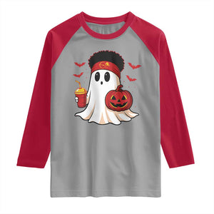 Halloween KC Ghost Raglan Shirt Pumpkin Ghost Costume Football TS10 Sport Gray Red Print Your Wear