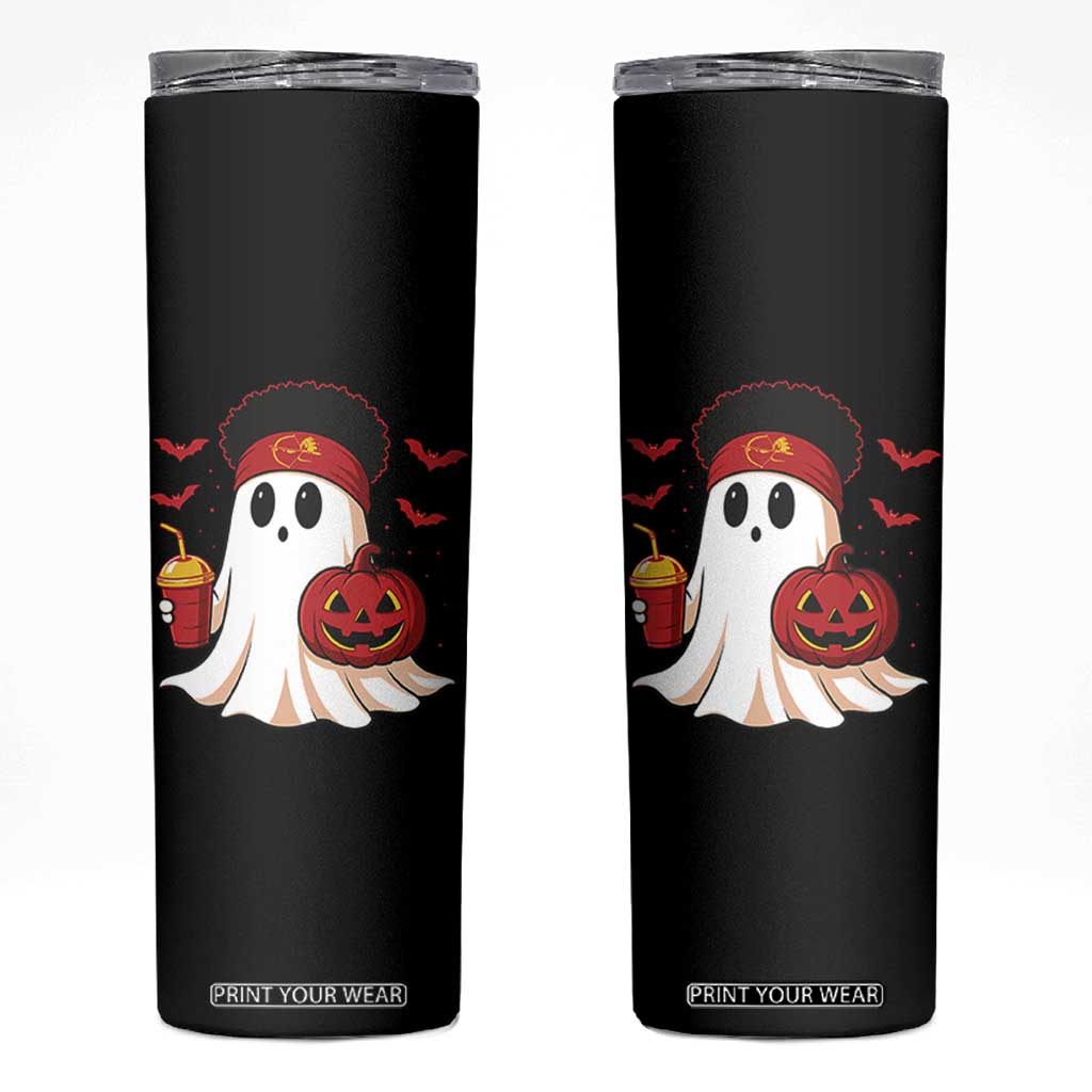 Halloween Chiefs Ghost Skinny Tumbler Pumpkin Ghost Costume TS10 Black Print Your Wear