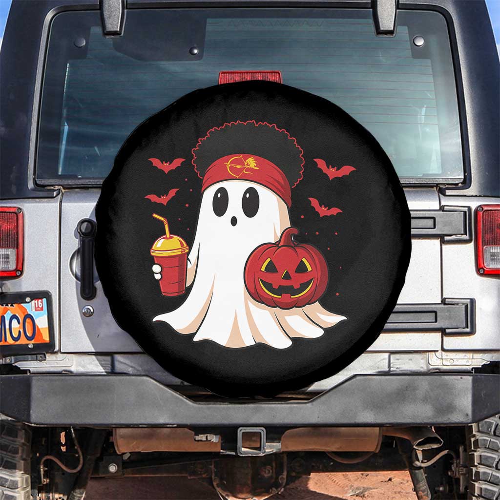Halloween KC Ghost Spare Tire Cover Pumpkin Ghost Costume Football TS10 No hole Black Print Your Wear