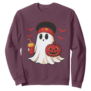 Halloween Chiefs Ghost Sweatshirt Pumpkin Ghost Costume TS10 Maroon Print Your Wear
