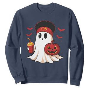 Halloween Chiefs Ghost Sweatshirt Pumpkin Ghost Costume TS10 Navy Print Your Wear