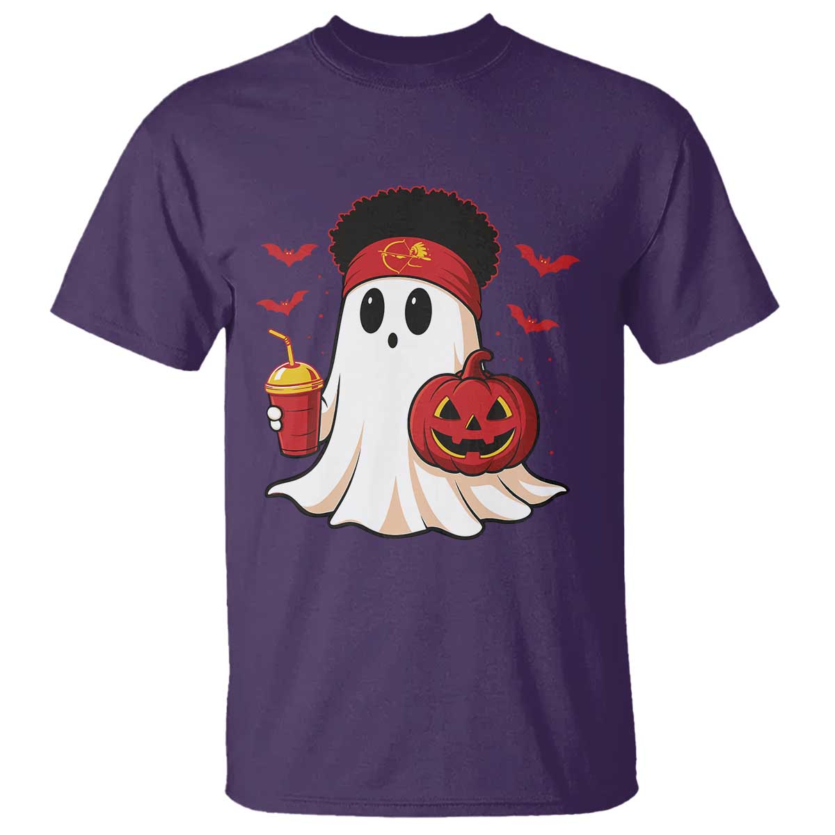 Halloween Chiefs Ghost T Shirt Pumpkin Ghost Costume TS10 Purple Print Your Wear