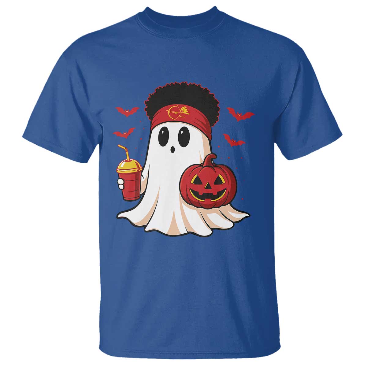 Halloween Chiefs Ghost T Shirt Pumpkin Ghost Costume TS10 Royal Blue Print Your Wear