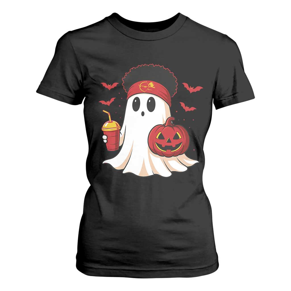 Halloween Chiefs Ghost T Shirt For Women Pumpkin Ghost Costume TS10 Black Print Your Wear
