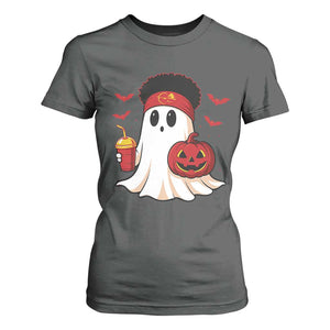 Halloween Chiefs Ghost T Shirt For Women Pumpkin Ghost Costume TS10 Dark Heather Print Your Wear