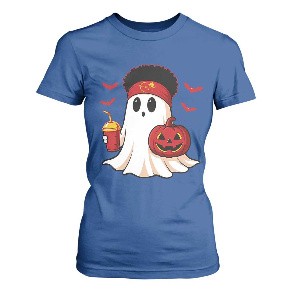 Halloween Chiefs Ghost T Shirt For Women Pumpkin Ghost Costume TS10 Royal Blue Print Your Wear