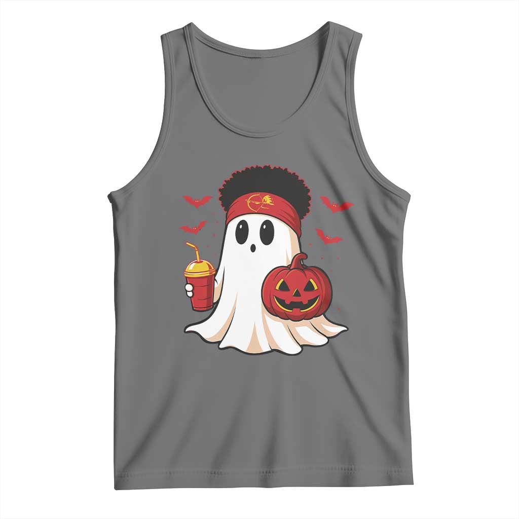 Halloween KC Ghost Tank Top Pumpkin Ghost Costume Football TS10 Black Heather Print Your Wear