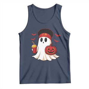 Halloween KC Ghost Tank Top Pumpkin Ghost Costume Football TS10 Navy Print Your Wear