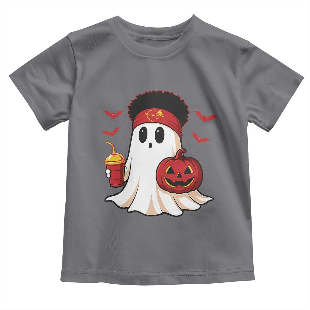 Halloween KC Ghost Toddler T Shirt Pumpkin Ghost Costume Football TS10 Charcoal Print Your Wear
