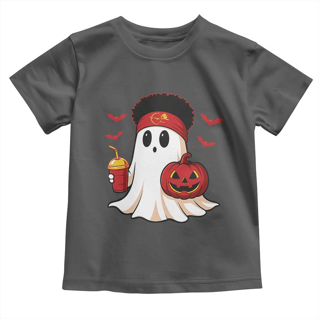 Halloween KC Ghost Toddler T Shirt Pumpkin Ghost Costume Football TS10 Dark Heather Print Your Wear