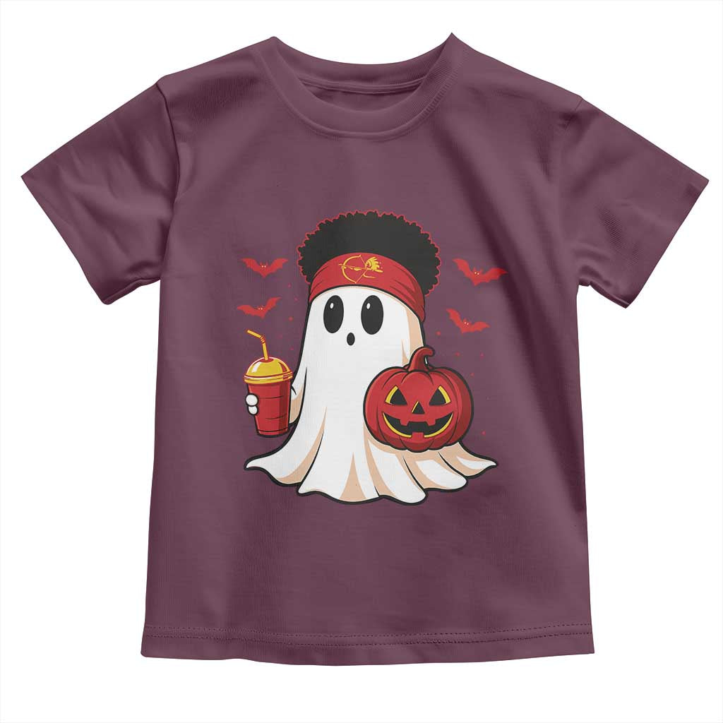 Halloween KC Ghost Toddler T Shirt Pumpkin Ghost Costume Football TS10 Maroon Print Your Wear