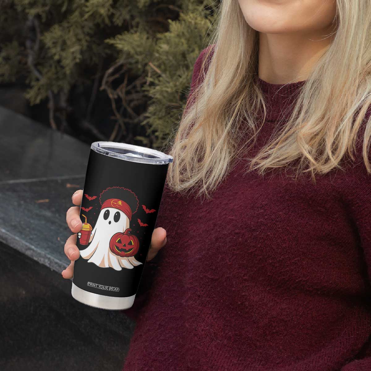 Halloween KC Ghost Tumbler Cup Pumpkin Ghost Costume Football TS10 Print Your Wear