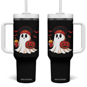 Halloween KC Ghost Tumbler With Handle Pumpkin Ghost Costume Football TS10 One Size: 40 oz Black Print Your Wear