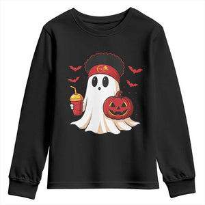 Halloween KC Ghost Youth Sweatshirt Pumpkin Ghost Costume Football TS10 Black Print Your Wear