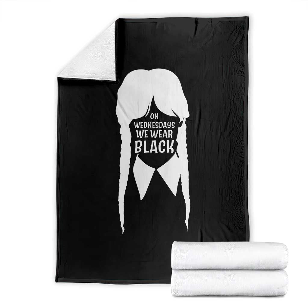 On Wednesdays We Wear Black Throw Blanket Goth Halloween TS10 Black Print Your Wear