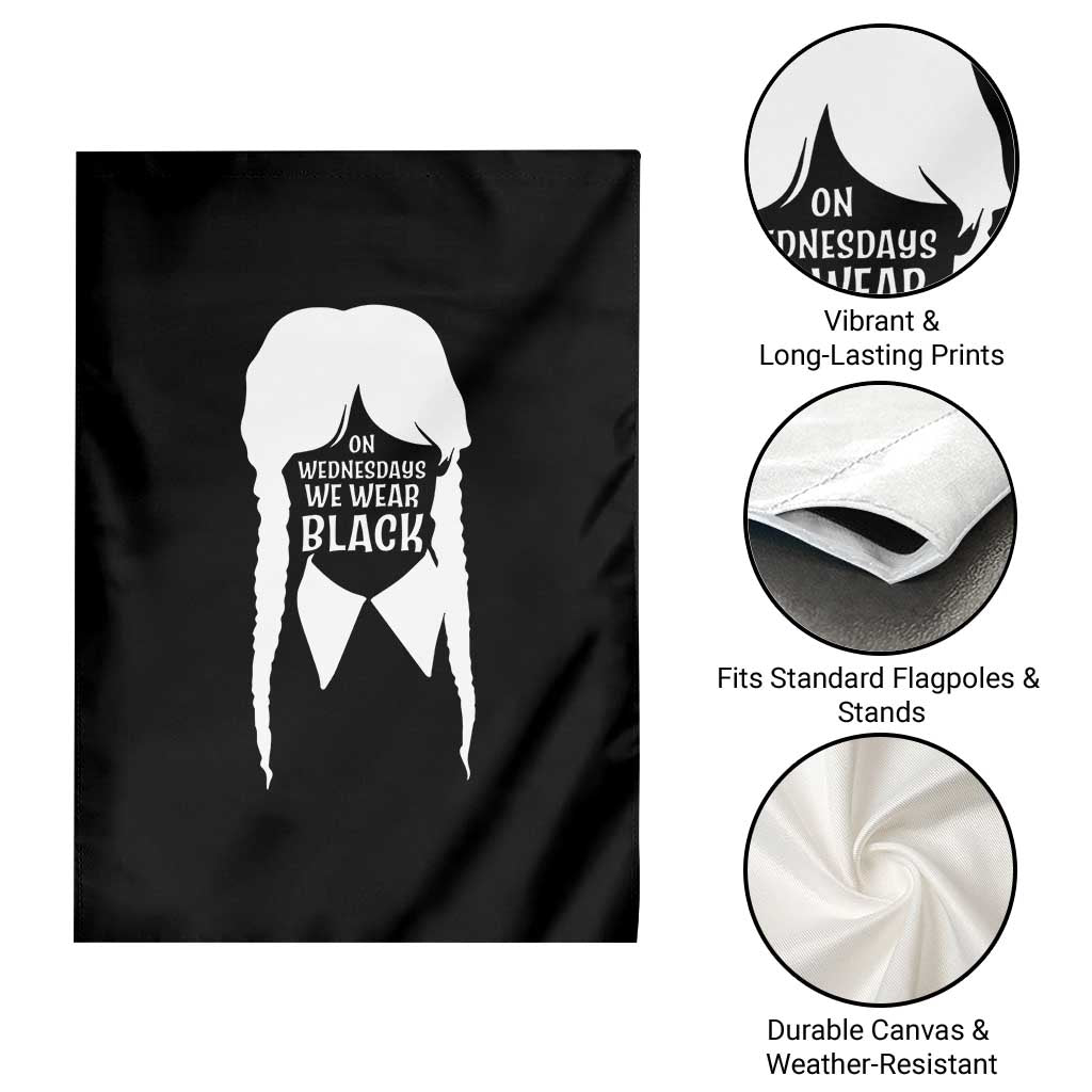 On Wednesdays We Wear Black Garden Flag Goth Halloween TS10 Print Your Wear