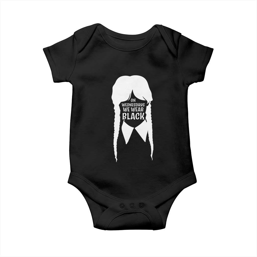 On Wednesdays We Wear Black Baby Onesie Goth Halloween TS10 Black Print Your Wear