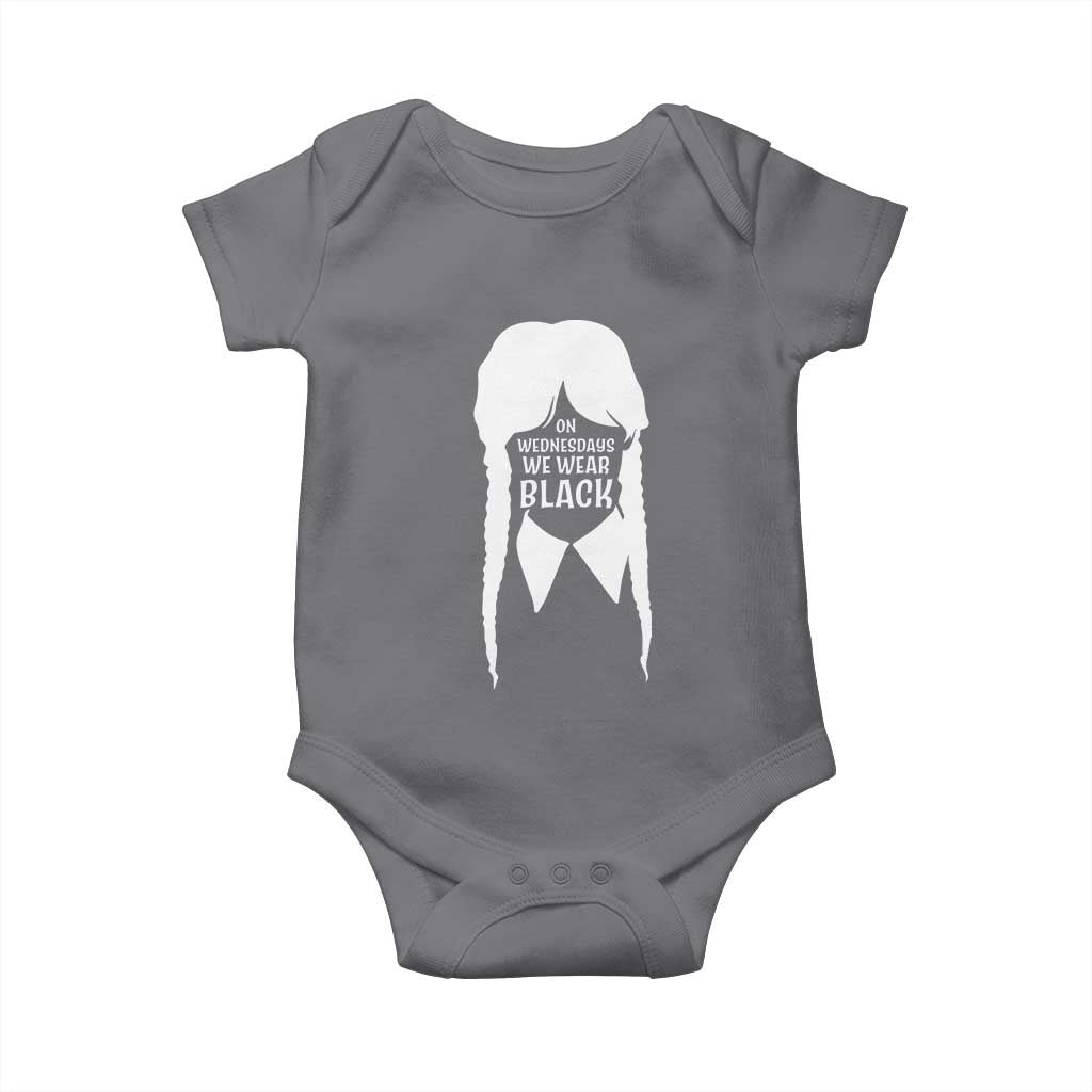On Wednesdays We Wear Black Baby Onesie Goth Halloween TS10 Charcoal Print Your Wear