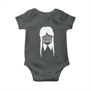 On Wednesdays We Wear Black Baby Onesie Goth Halloween TS10 Dark Heather Print Your Wear