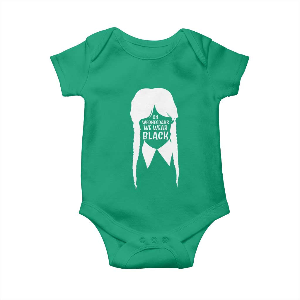 On Wednesdays We Wear Black Baby Onesie Goth Halloween TS10 Irish Green Print Your Wear