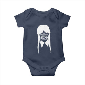 On Wednesdays We Wear Black Baby Onesie Goth Halloween TS10 Navy Print Your Wear
