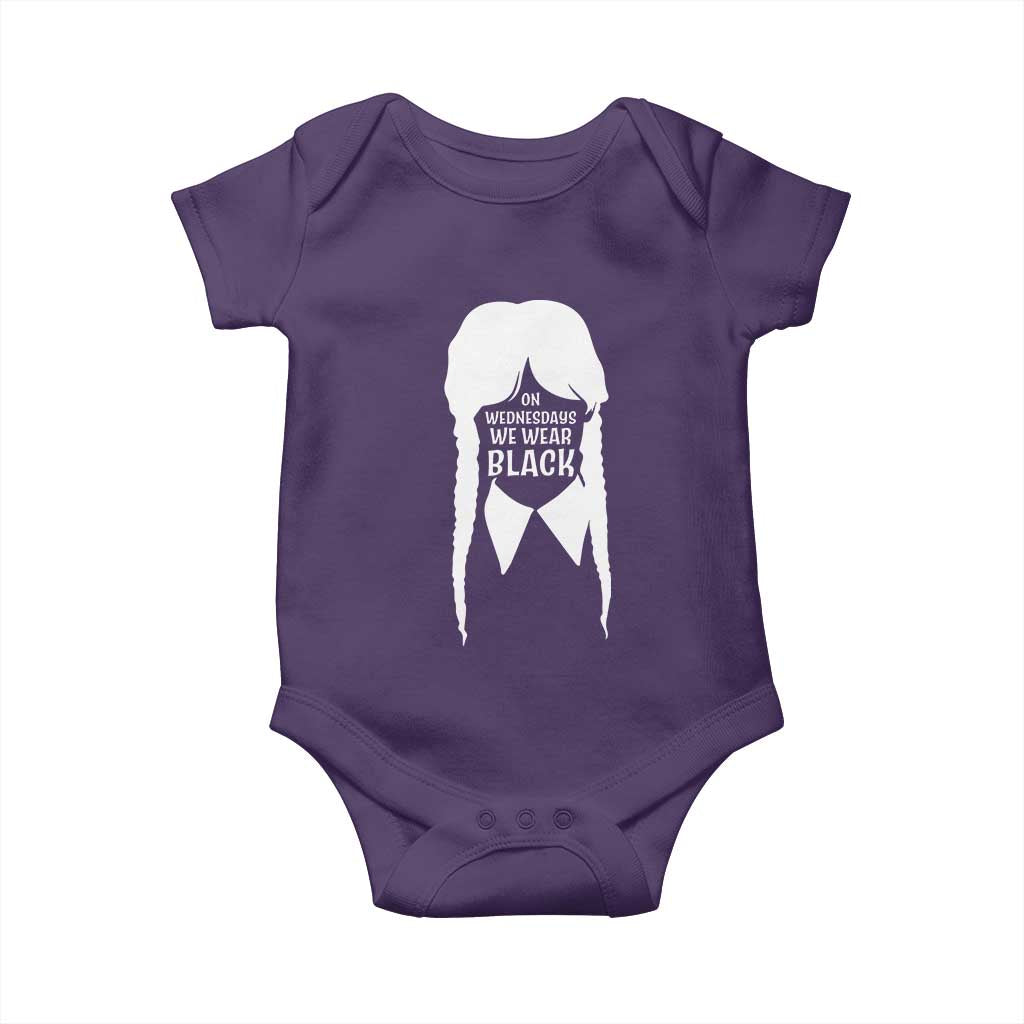 On Wednesdays We Wear Black Baby Onesie Goth Halloween TS10 Purple Print Your Wear