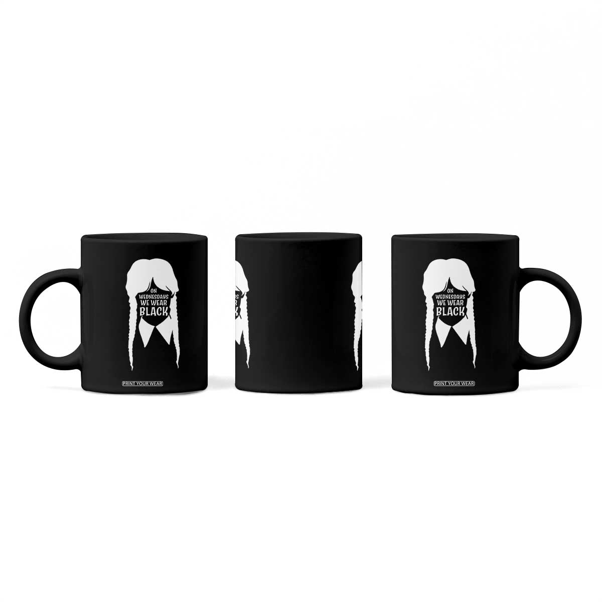 On Wednesdays We Wear Black Coffee Mug Goth Halloween TS10 Print Your Wear
