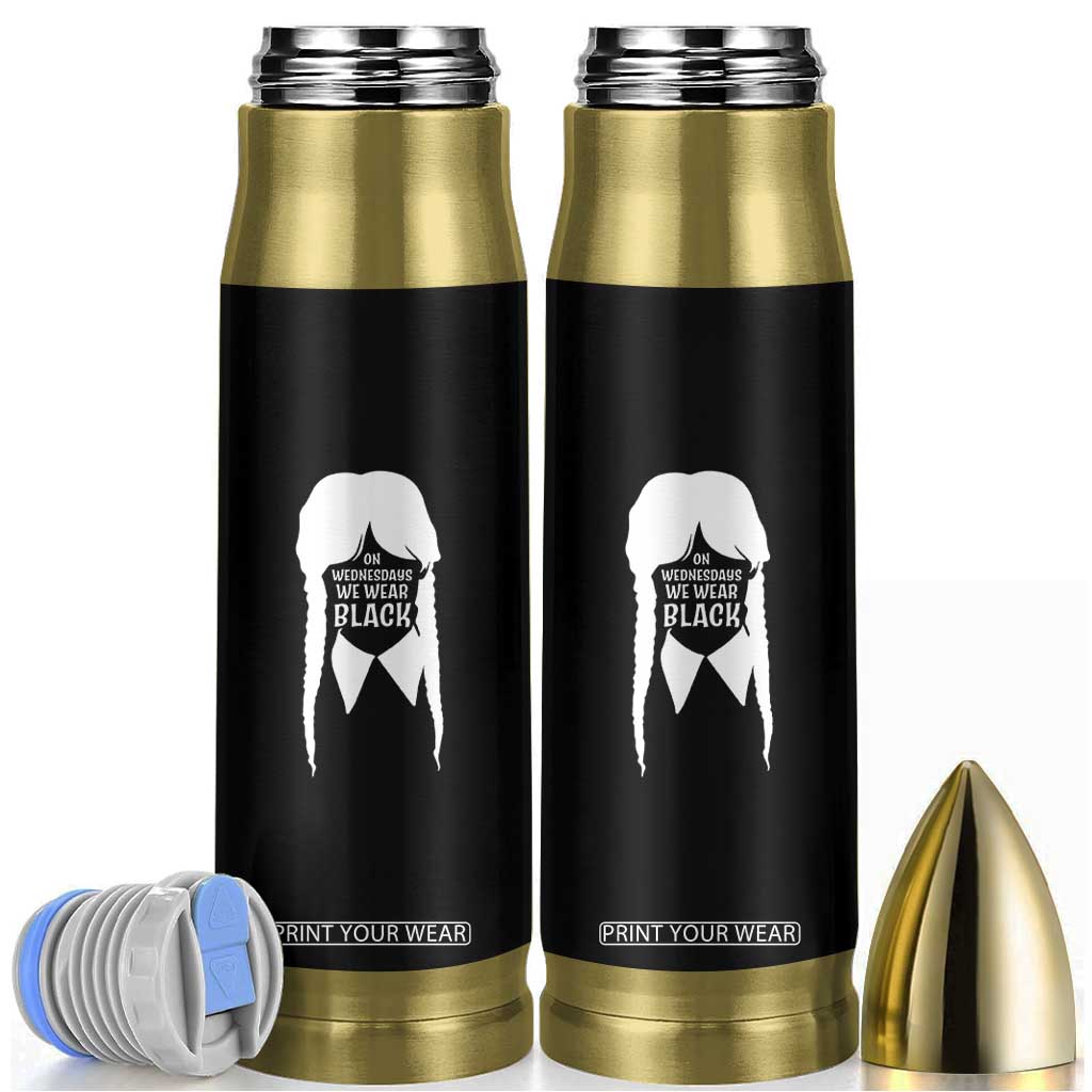 On Wednesdays We Wear Black Bullet Tumbler Goth Halloween TS10 Black Print Your Wear